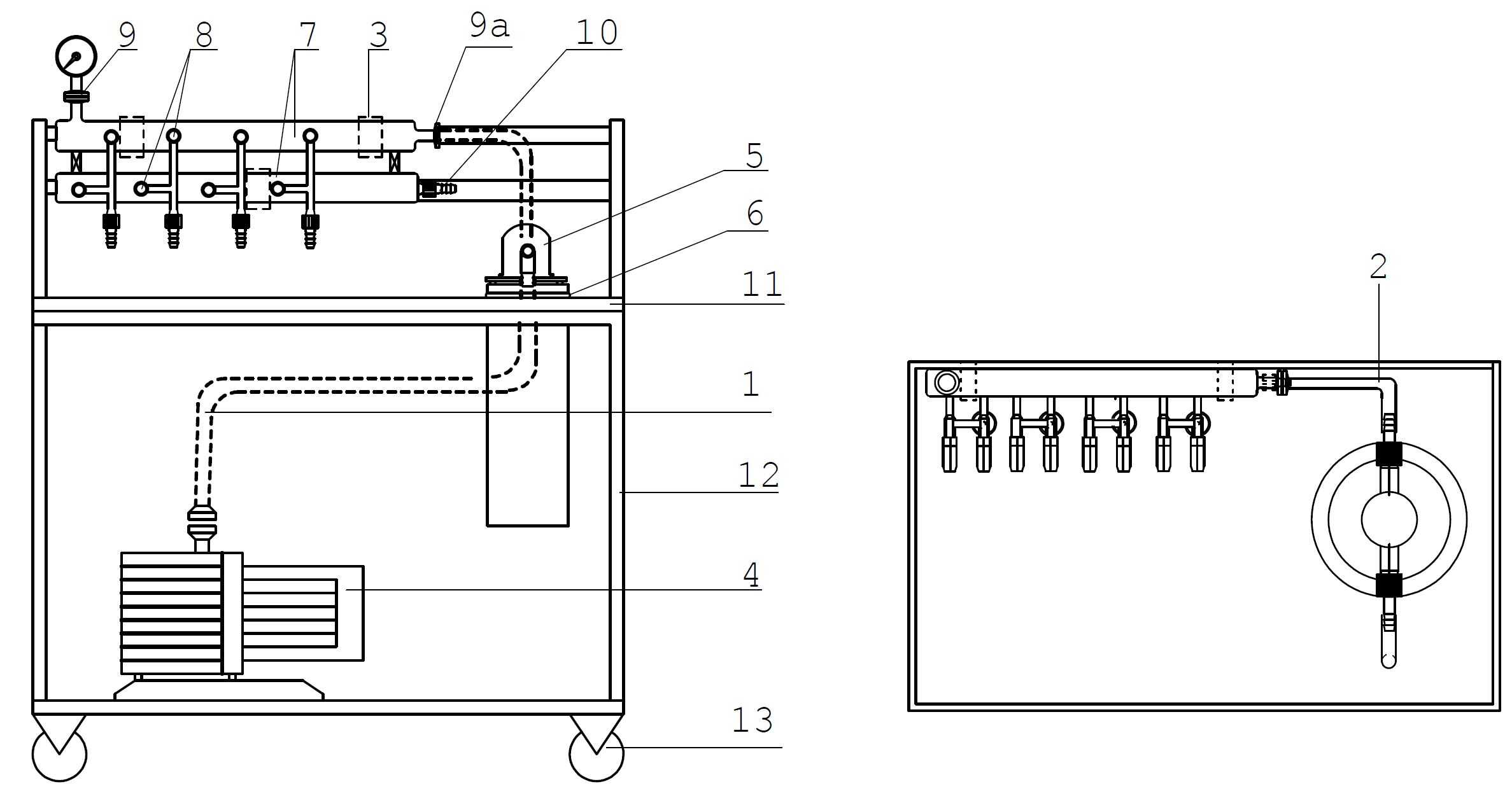 Kühlfallen – Chemiepumpstand GP3 mit einer Kühlfallen und Pumpgabel mit Belüftung_eng